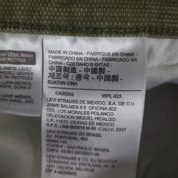 Levi's Shorts Mens 41 Green Chino White Tab Cotton Blend - Picture 14 of 16